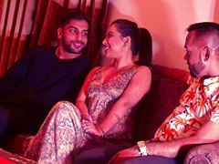 Desi girl with two boyfriends, with full Hindi audio, Threesome fucking session